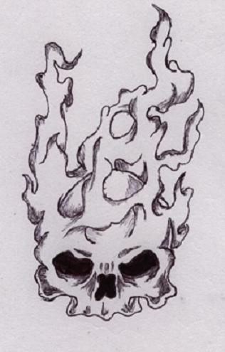 Flaming skull 2 by soldadoporvida