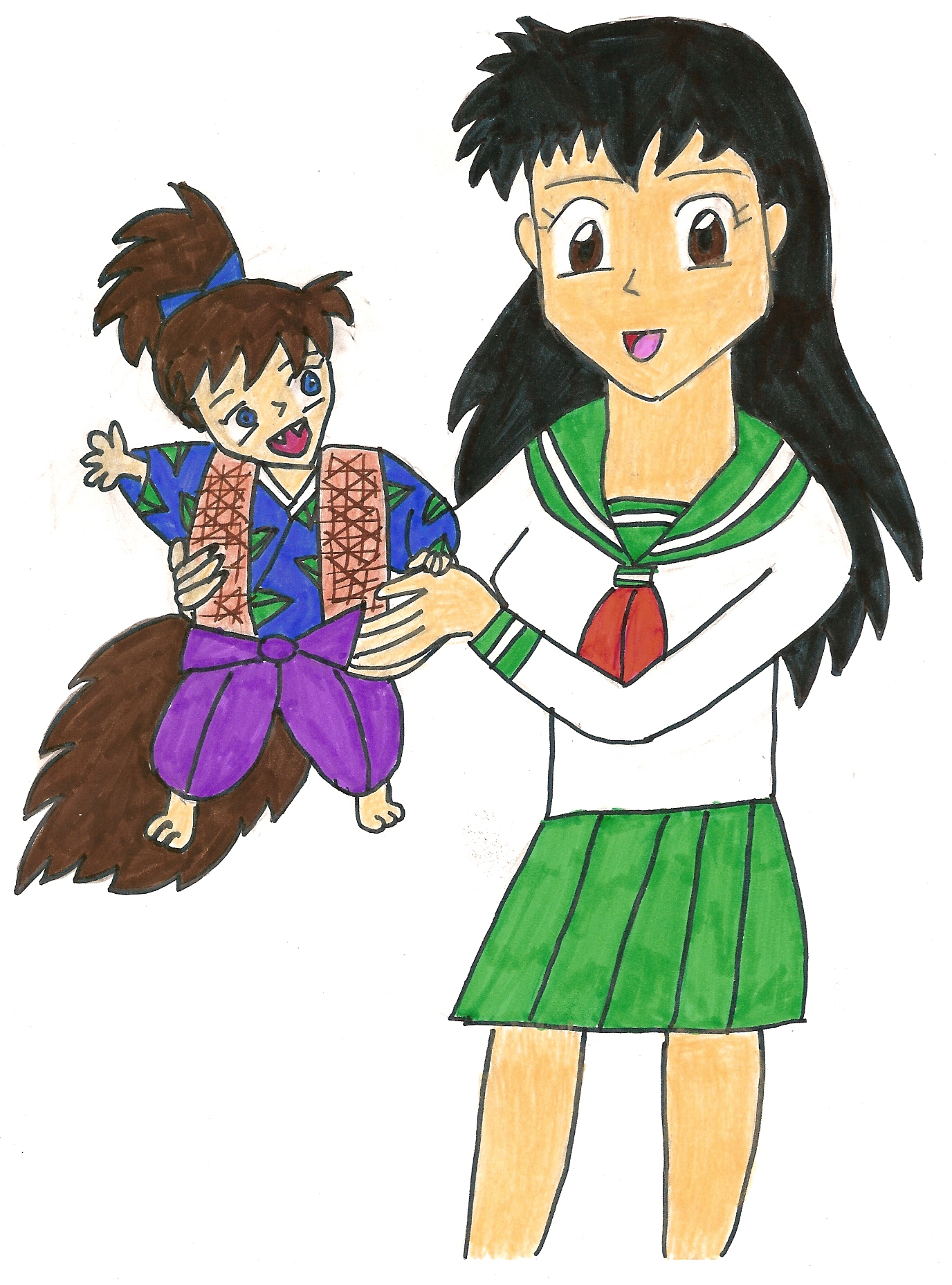 Shippo and Kagome by sonia555220