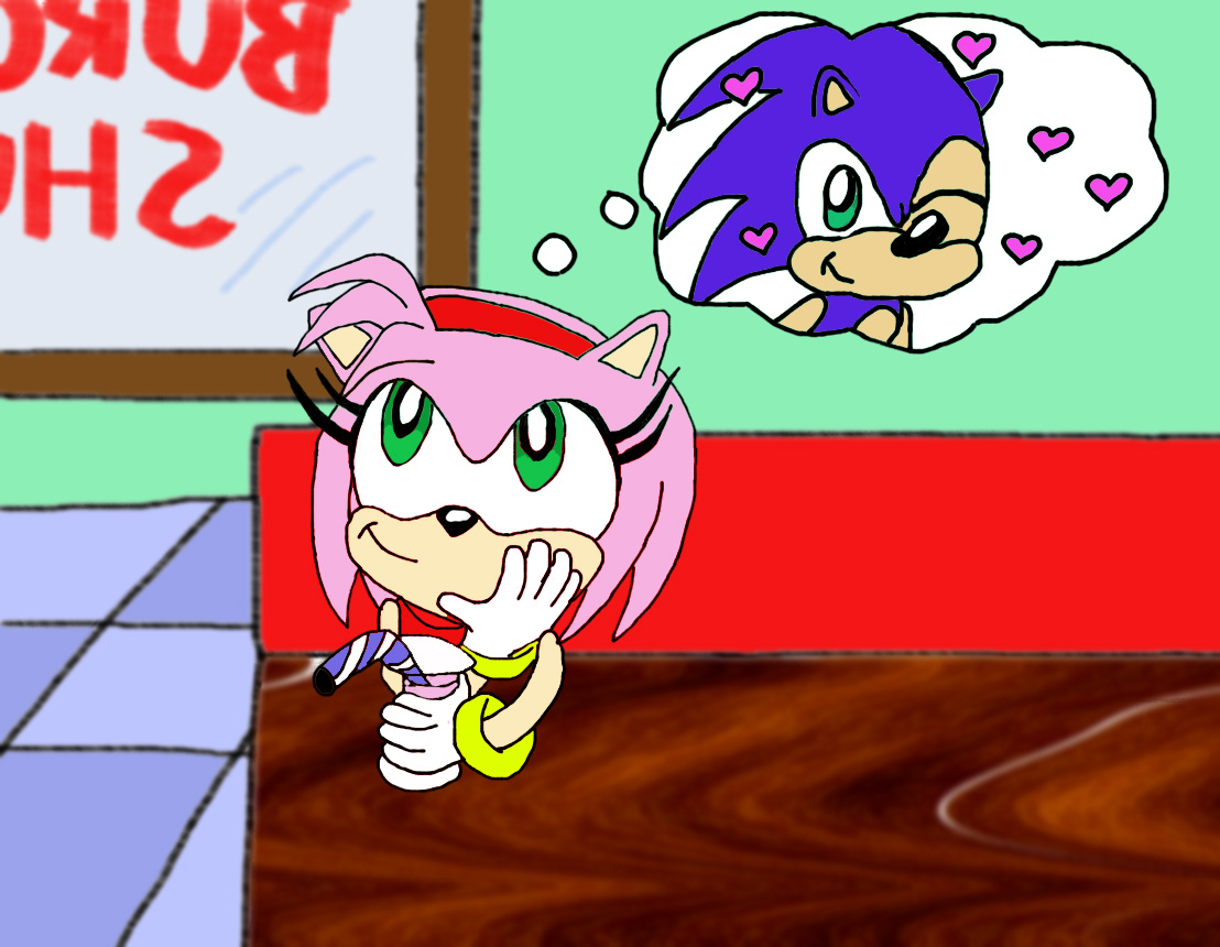 Amy thinking of Sonic by sonic_fan_4