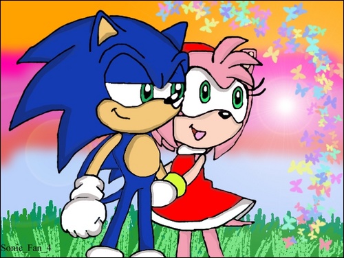 Amy Rose y Sonic - Sonamy - Kiss awwww