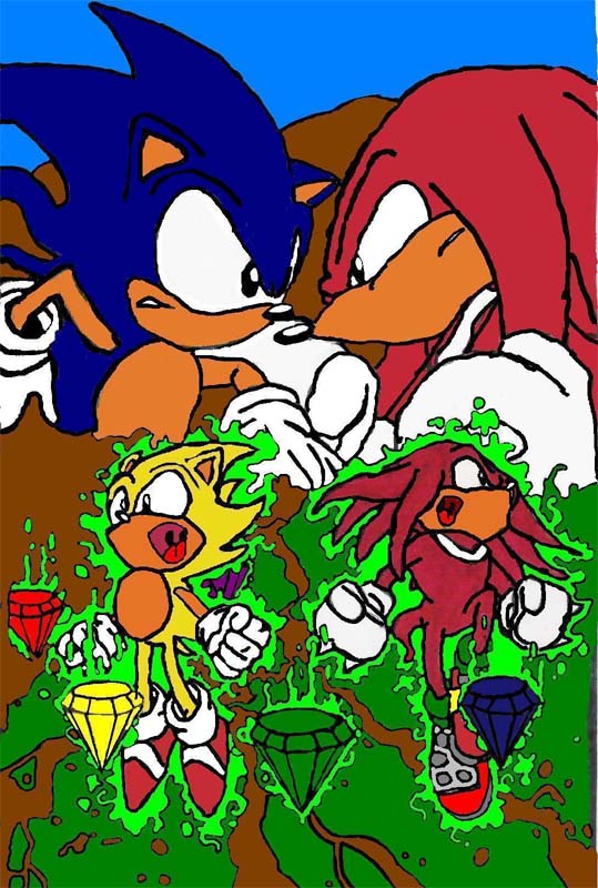 Sonic vs. Knuckles by sonicgirl