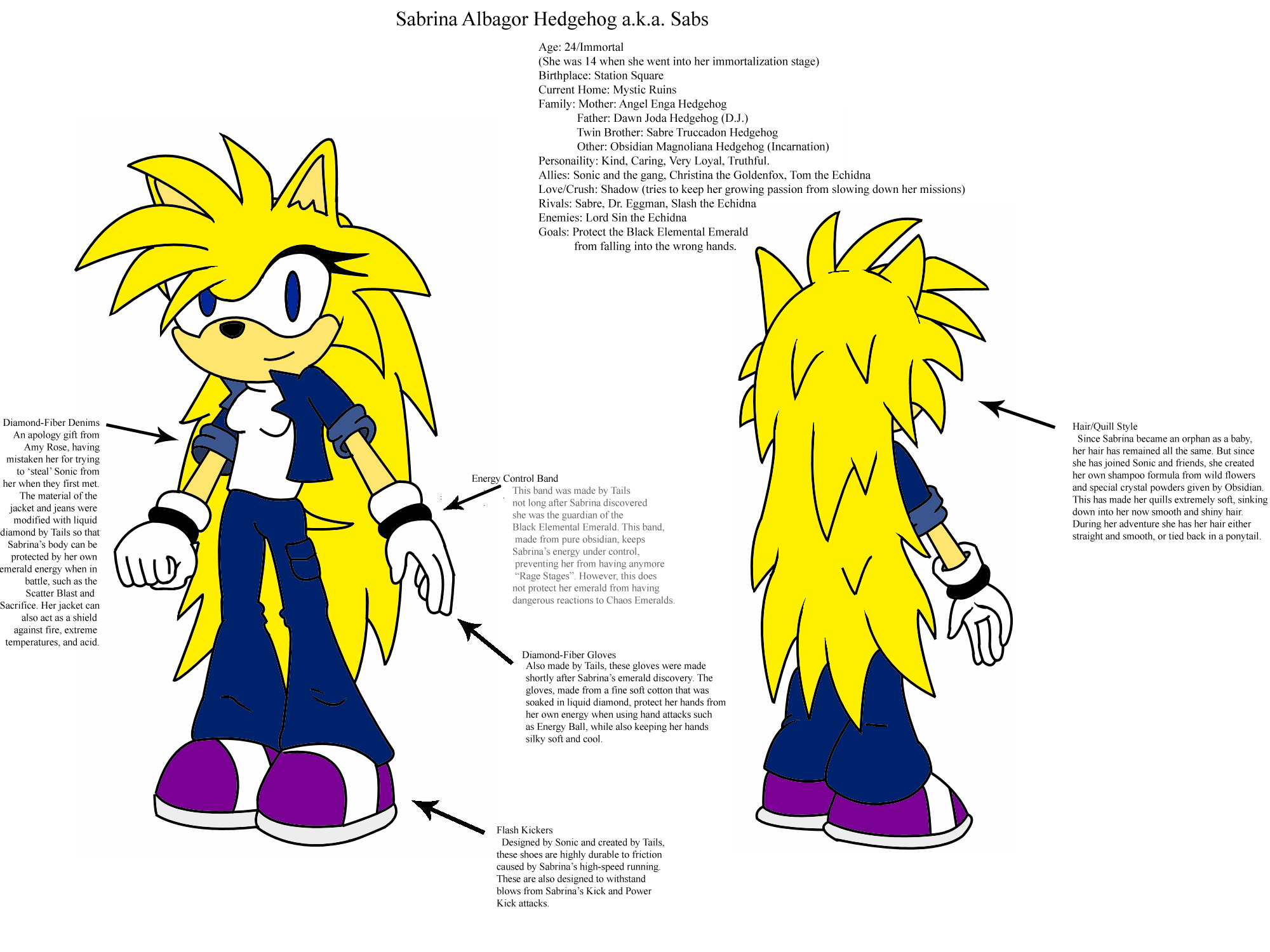 Sabrina Reference Sheet WIP by sonicgirl