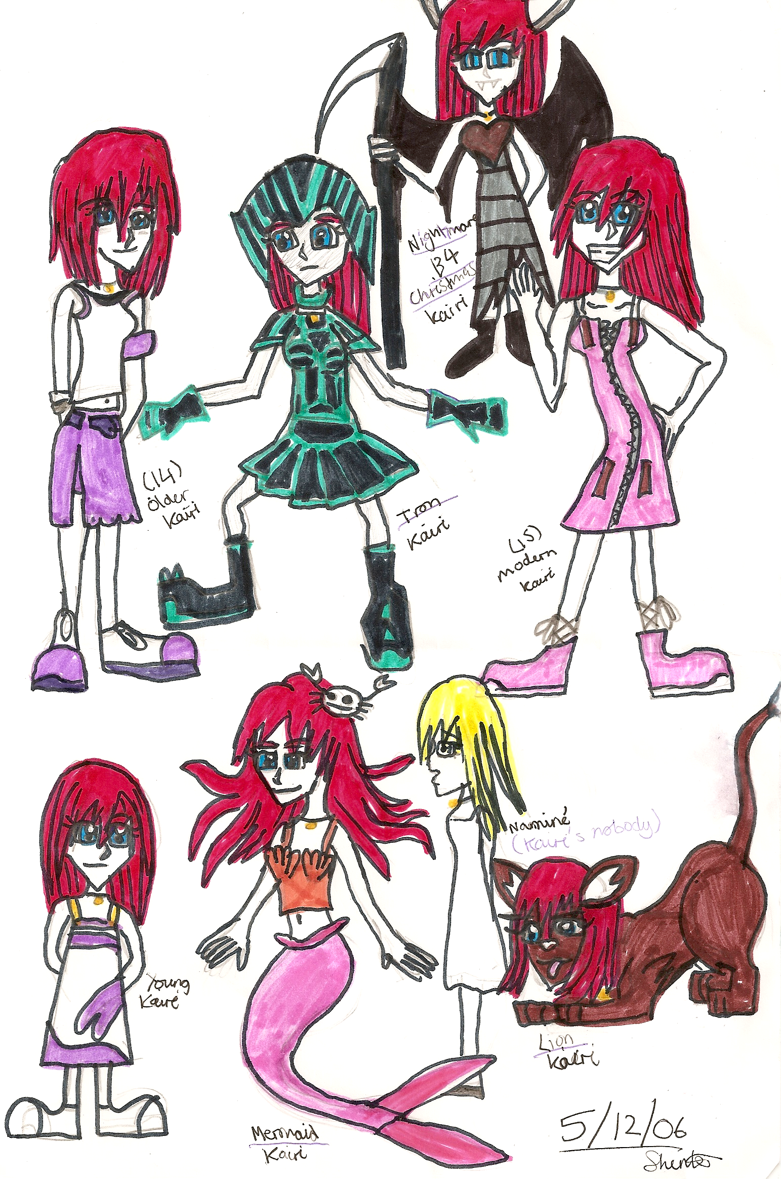 Kairi in different forms by sonicparade