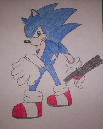 Sonic with a Gun **Request I_Luv_Sonic_7** by sonicpuppylover18