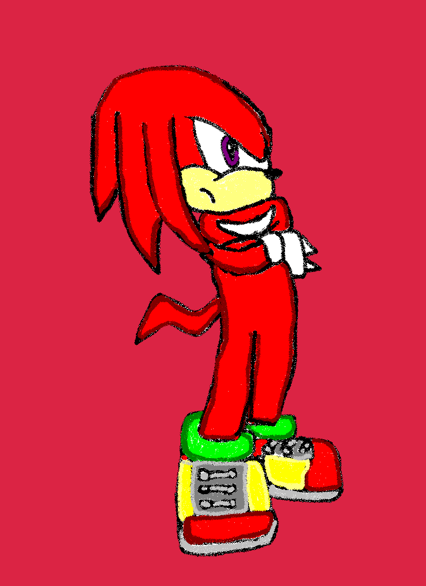 Knuckles spray paint- MS paint by sonicpuppylover18