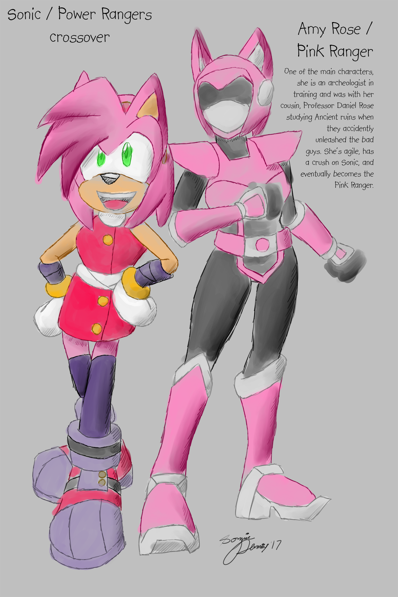 Sonic x Power Rangers - Amy Rose/Pink Ranger by sonicremix