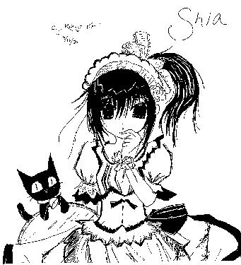 Shia with Nyaa the cat   =^-^= by sora_RIKU_12