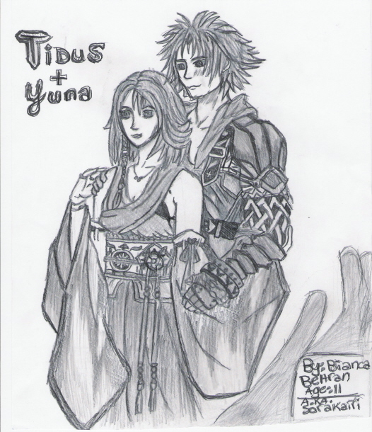 Tidus & Yuna..... *my best sketch* by sorakairi