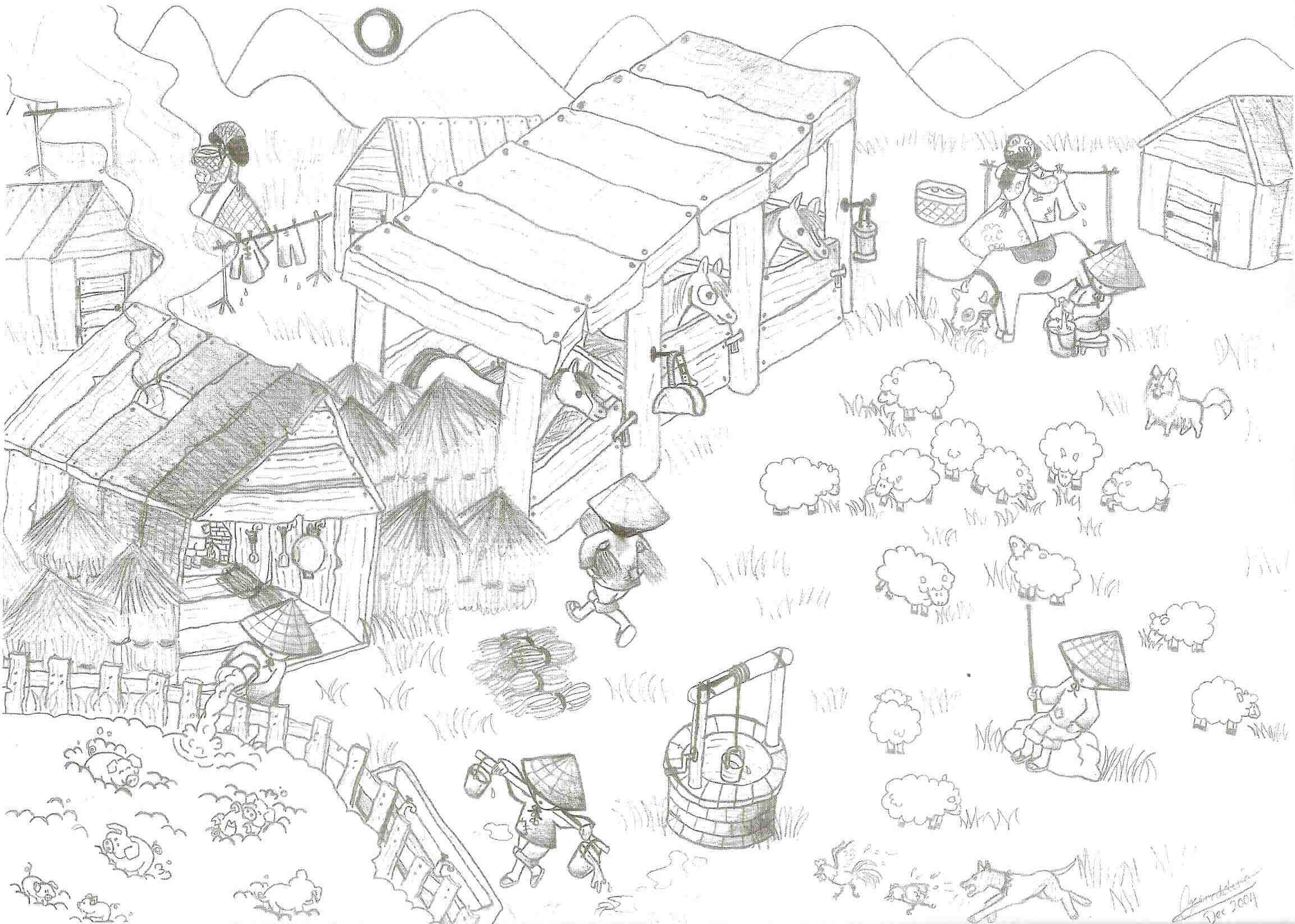 A picture of a farm(with cute animals^-^) by sparkleice