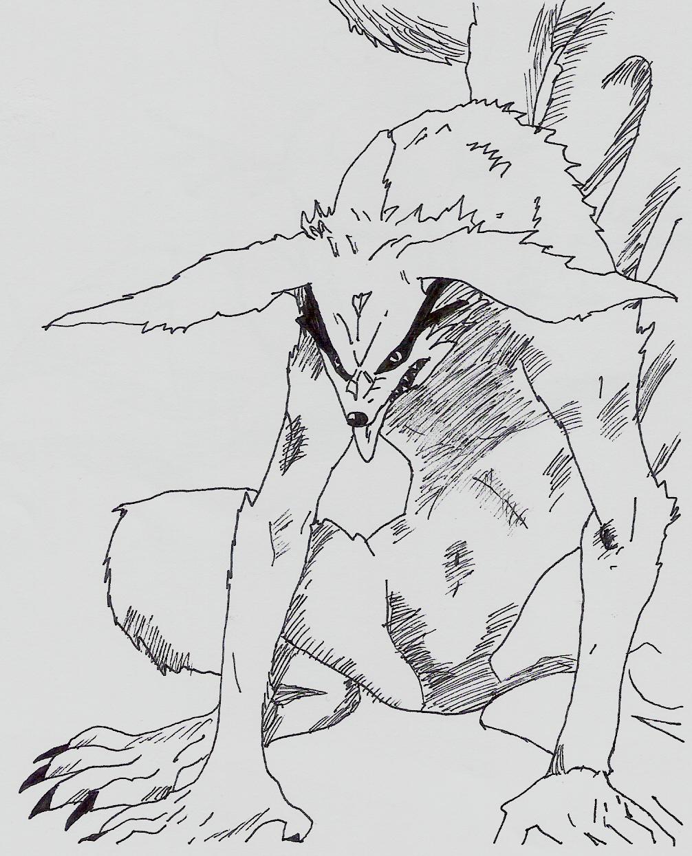 kyuubi, nine tailed demon fox by sparx