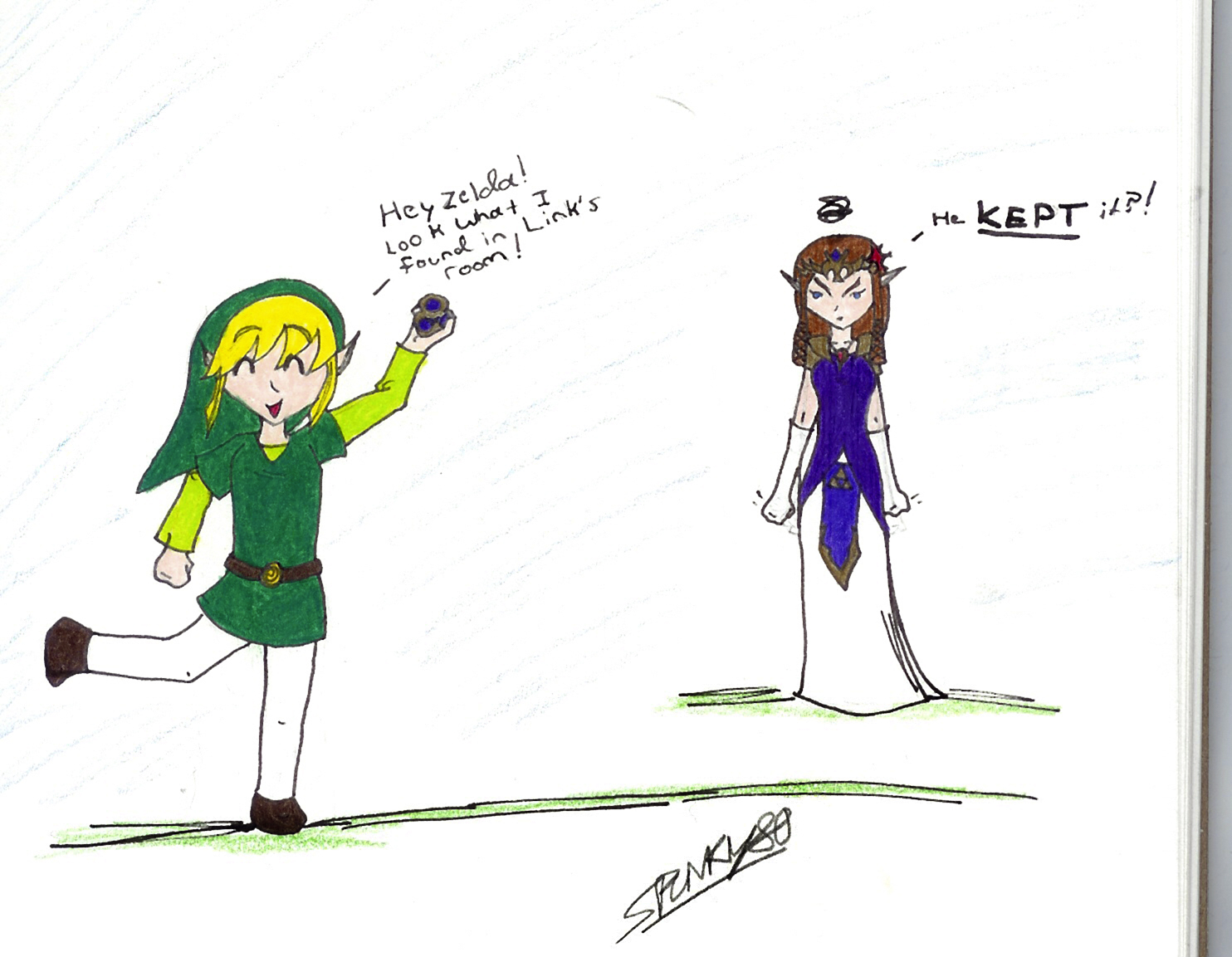 HE KEPT IT?!- art request for queenofred by spunky80