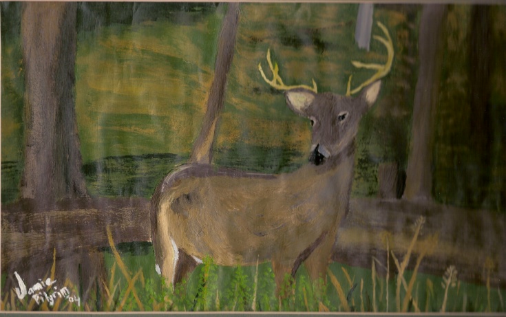 A deer in the woods by squirrely_this