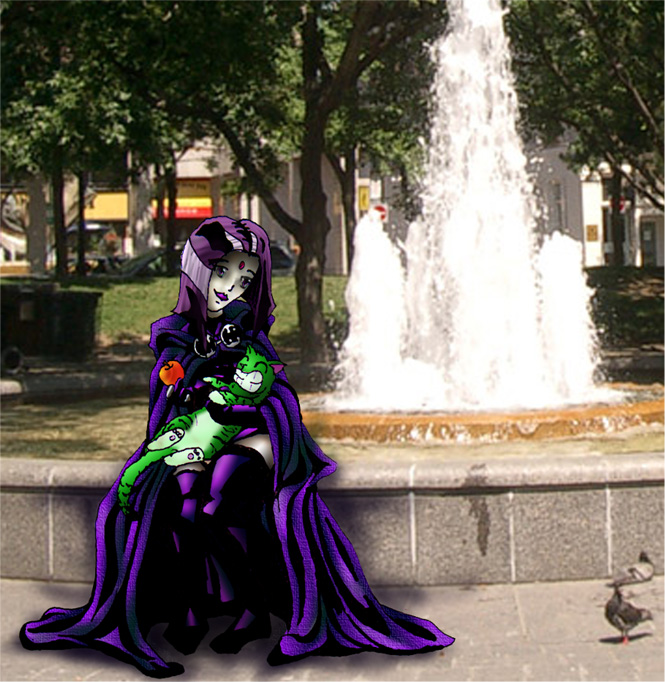 Raven and Beast boy in the park *Raven X Request* by ssjherby2