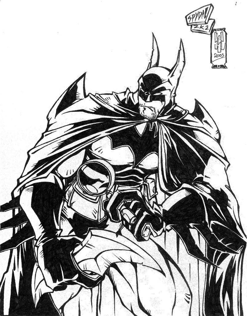 Inks on Spyda's Batman by ssz87