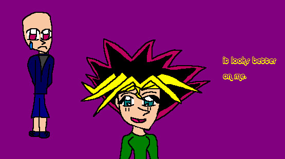 some one stole yugi's hair! by starbolt77