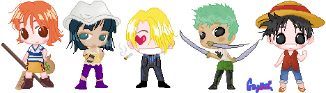 One Piece Pixel Dollies! by starry