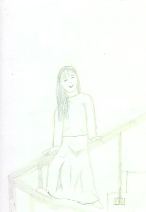 girl on stairs by stippie
