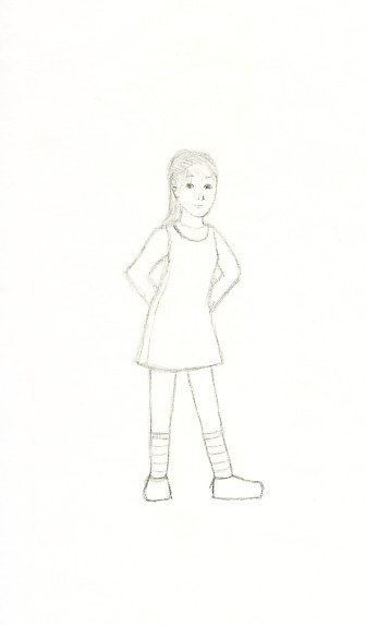 a girl standing 4 by stippie