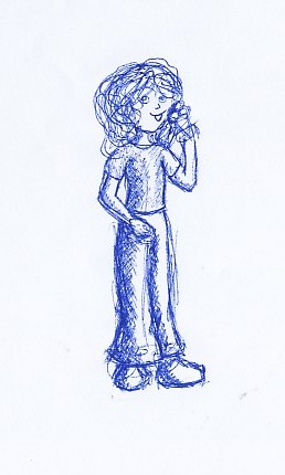 girl eating ice cream in pen by stippie