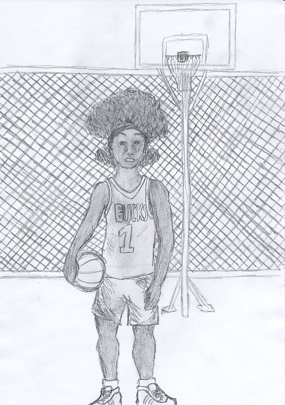 basket ball player by stippie