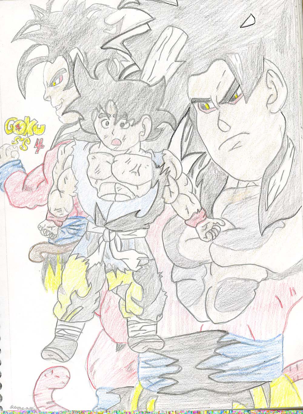 over powerd goku and S.S.4 Goku by straight_edge209