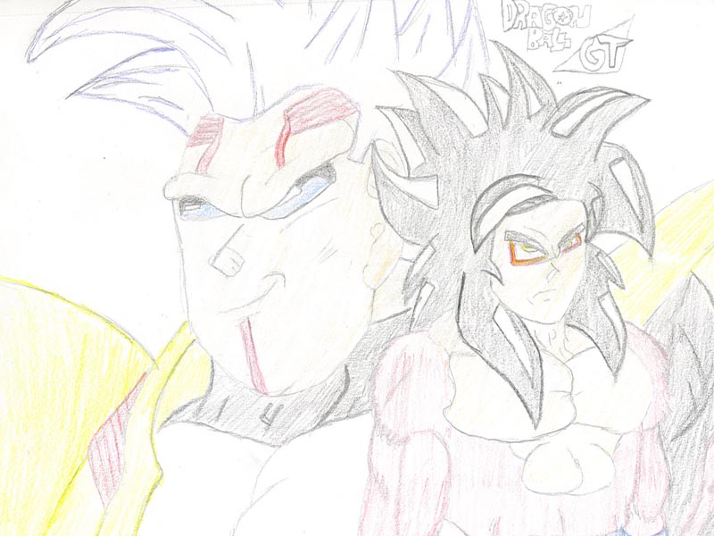 Baby Vegita and ss4 Goku by straight_edge209