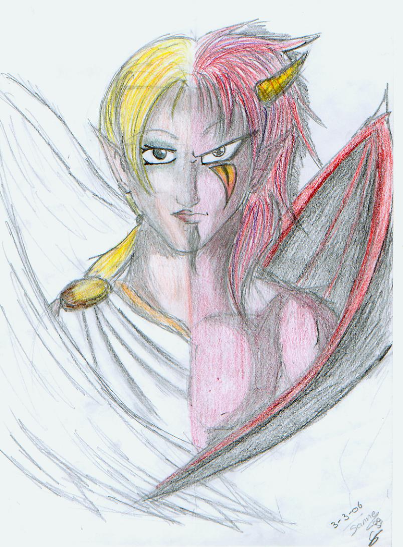 angel with devil by stringysmurf