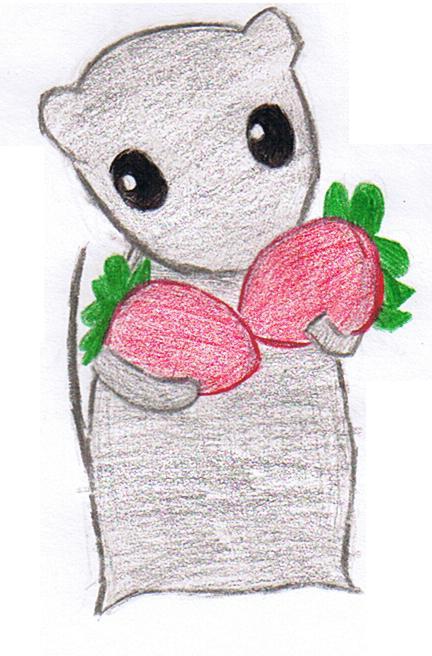 Yuki the Rat with Strawberries by sueno-y-muere