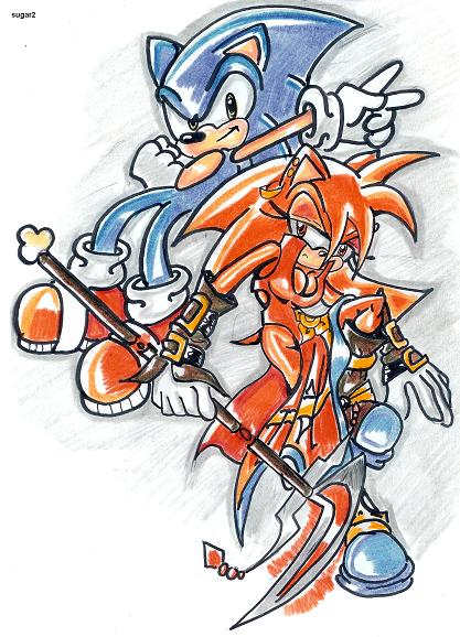 Sonic and Madarin strike a pose by sugar2