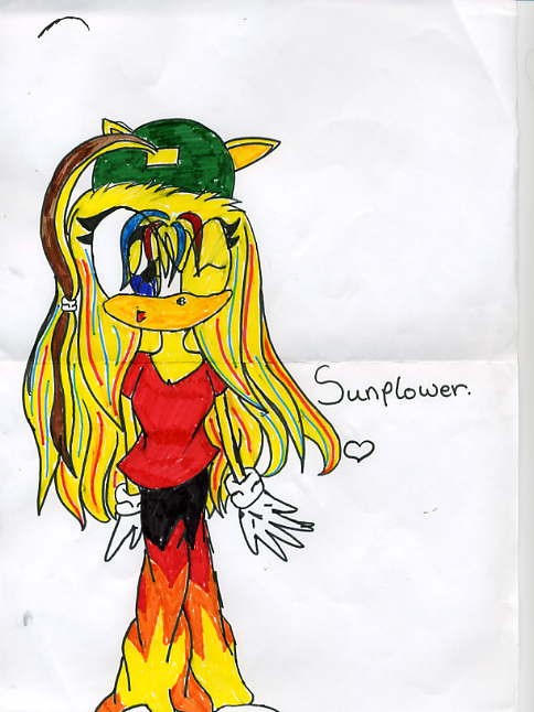 sunflower (picture in school created by boredom) by sunflower_hedgehog