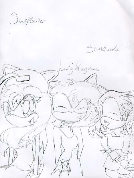 (request-a) sunshade, lady kagnome and sunflower by sunflower_hedgehog