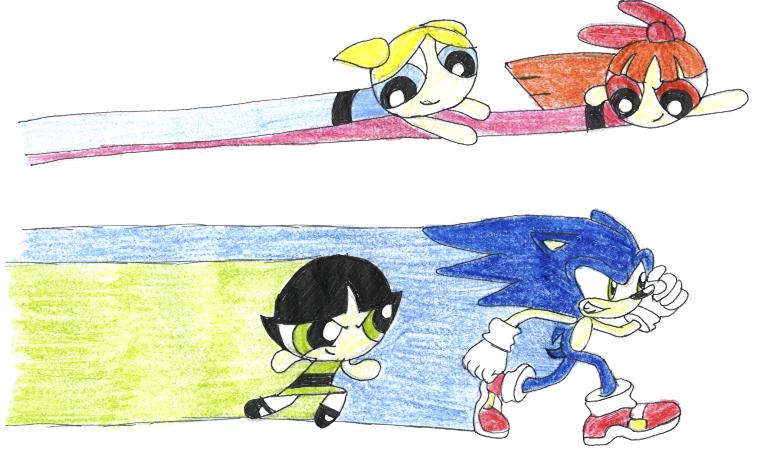 PPG vs. Sonic by sweet_n_sour_tomboy