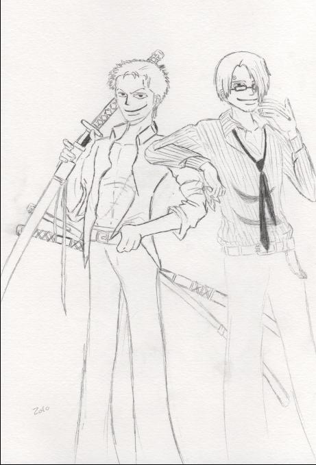 Zolo & Sanji *Pencil* by sword_dragon