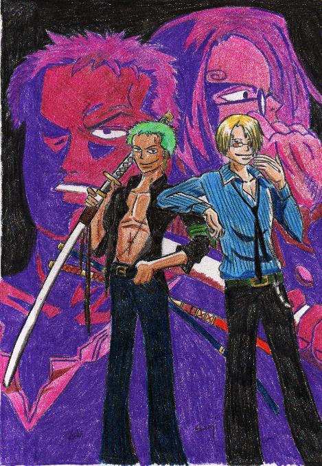 WOW Zolo & Sanji Coloured by sword_dragon