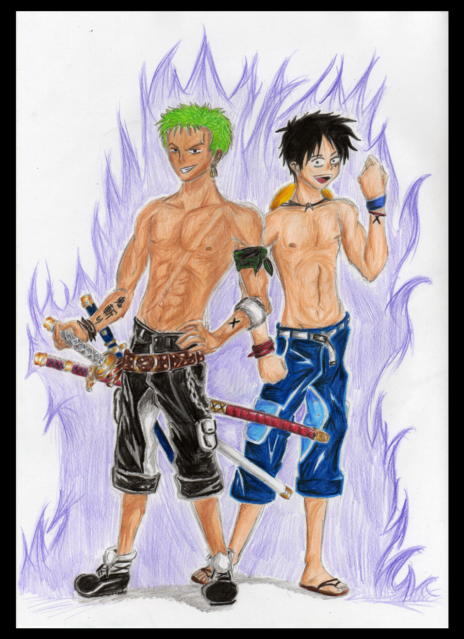 Zoro and Luffy un editited by sword_dragon