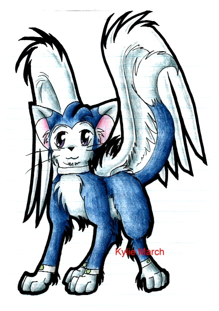 Winged Blue Cat by Tabery_kyou