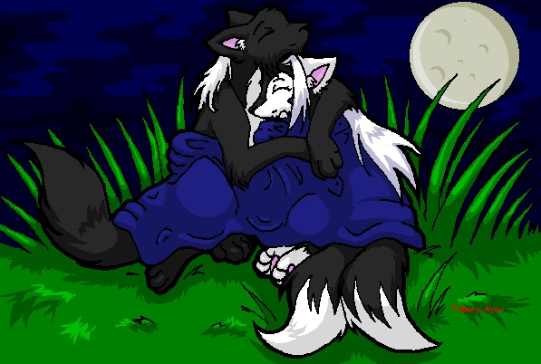 Cuddles under the moonlight^^(request) by Tabery_kyou