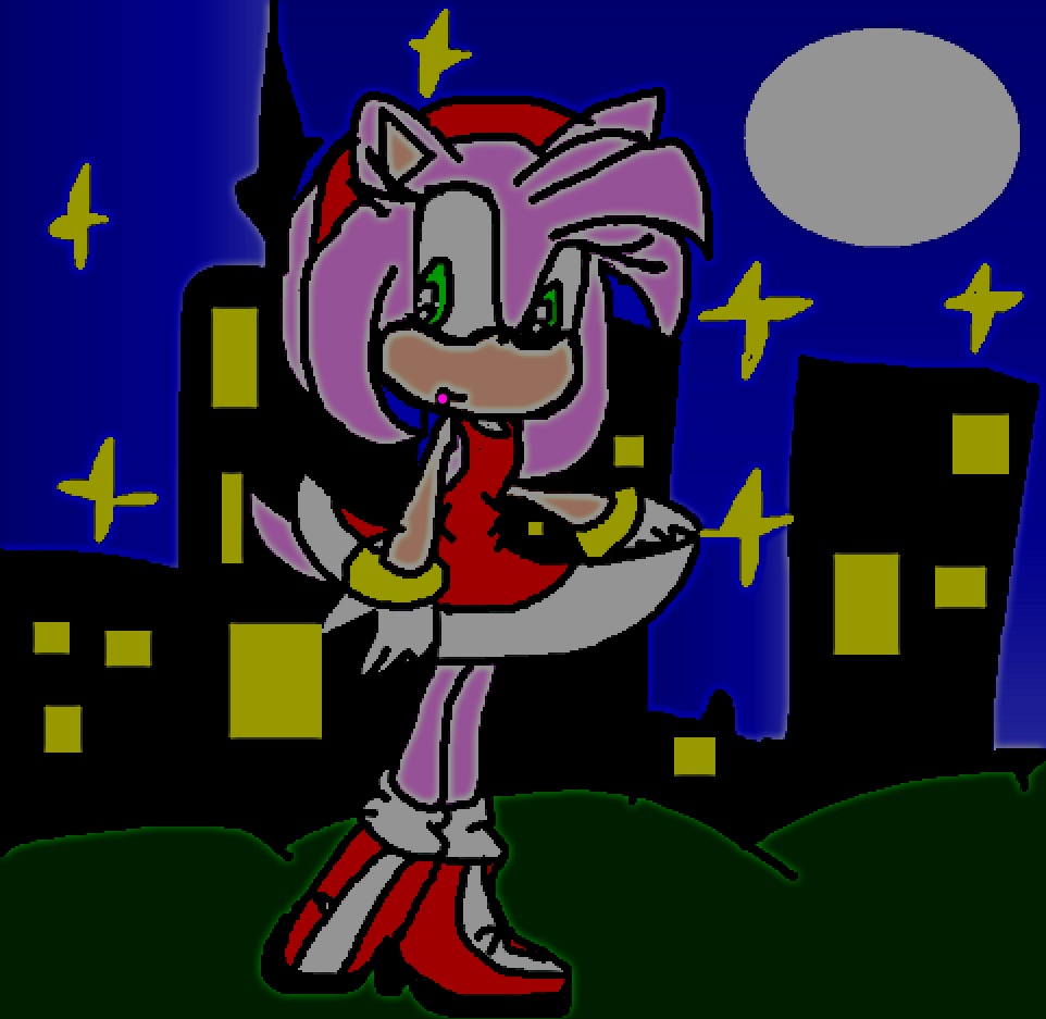 Amy under the moonlight city by Tails-Lover