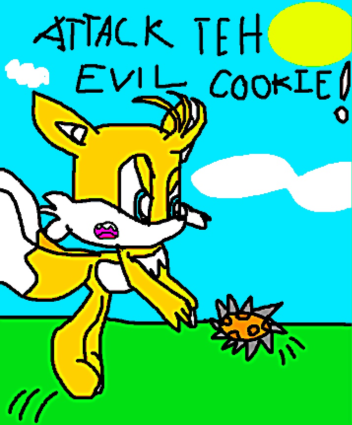 Attack teh evil cookie! by Tails-Lover