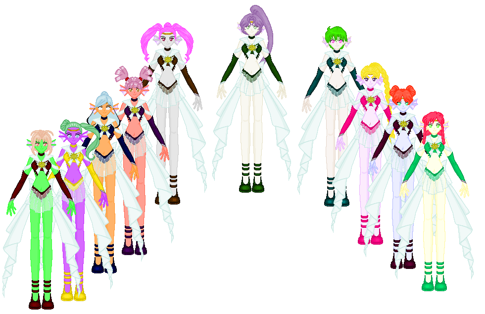 Sailor Aquatices Senshi Group by TainedOneNinja