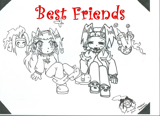 Best Friends * Kyoko and Takeshi* CHIBI * by TakeshiAsakura