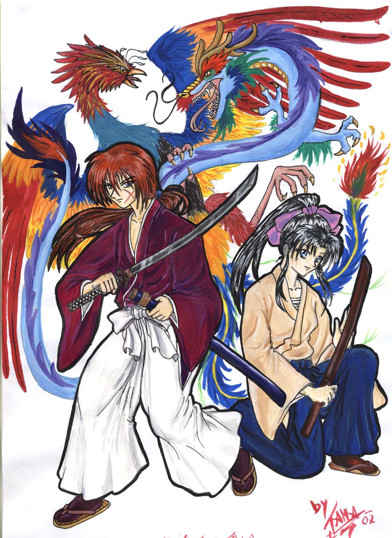 Kenshin and Kaoru by Tamajani
