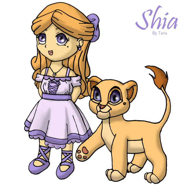 Shia: As a girl and a chibi lion by Taria