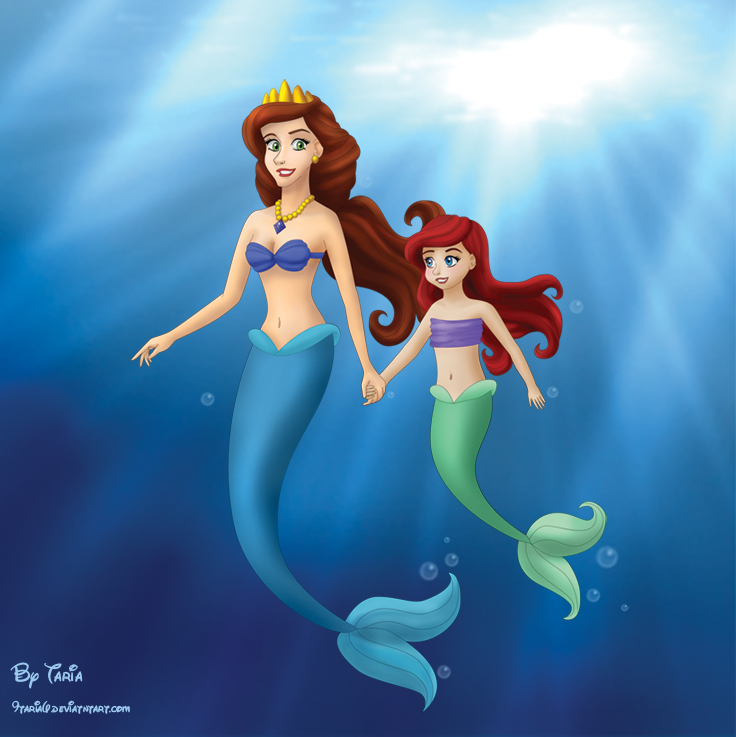 The little mermaid: Ariel and Athena by Taria