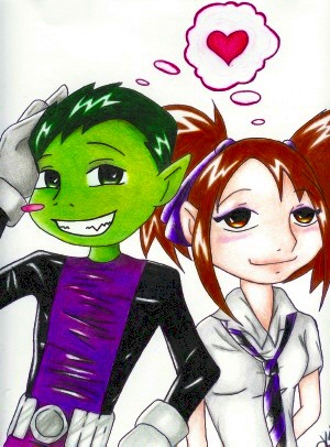 BeastBoy has a crush by TarnishedFairy