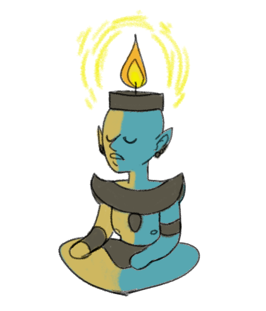 cute lil vivec candle by Teal666