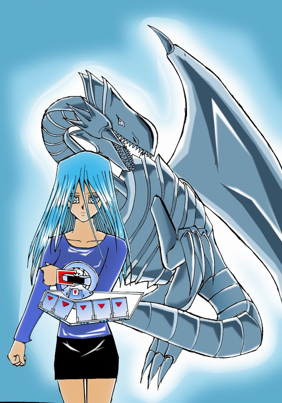 Duelist Kisara And Blue Eyes White Dragon by Teana