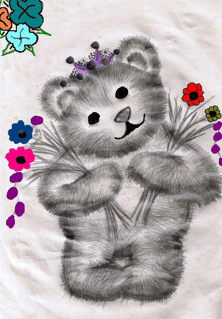 Teddy bear''s flowers by Teapower