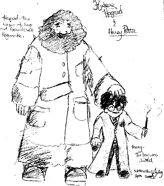 Hagrid and Harry by Tedman