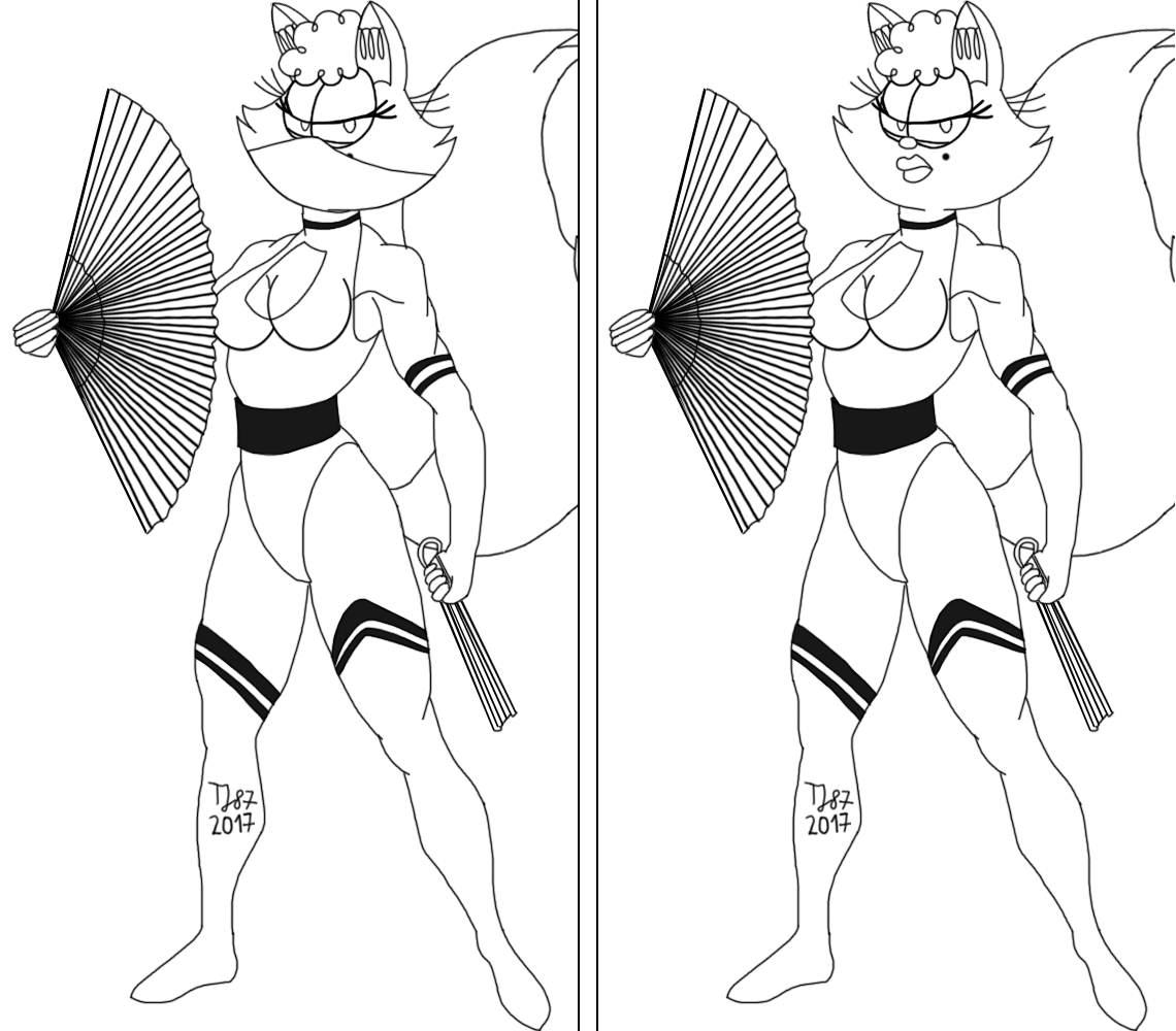 Pussycat Kitana - Take Two (raw sketch) by TeeJay87